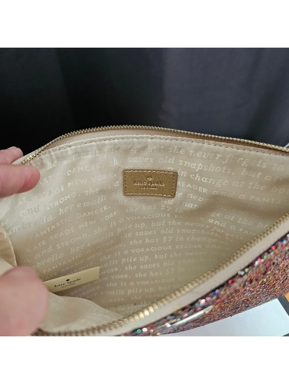 Kate Spade Clutch Pink Womens Sparkle New York